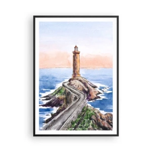 Plakat w czarnej ramie - Zwrócona ku morzu - 70x100 cm