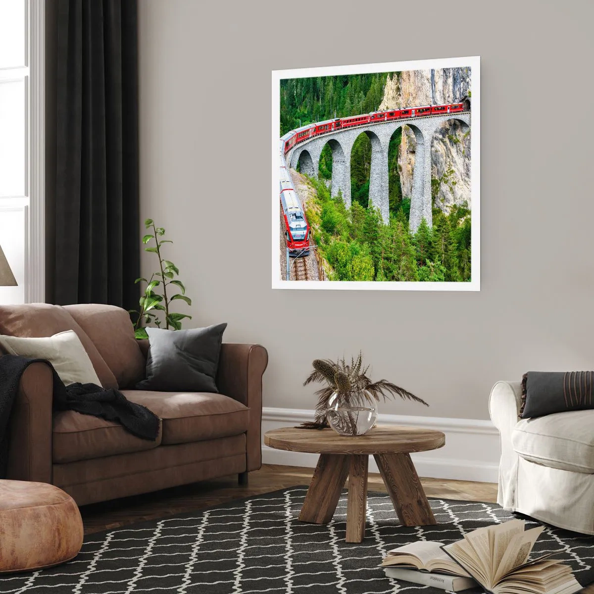 Plakat - Kolej na górskie widoki - 40x40 cm