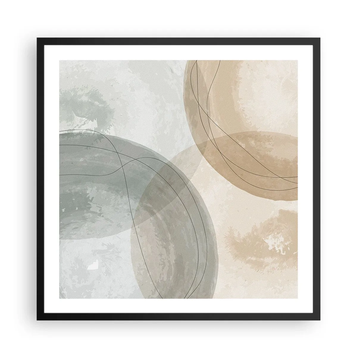Plakat w czarnej ramie - Przenikanie światów - 60x60 cm