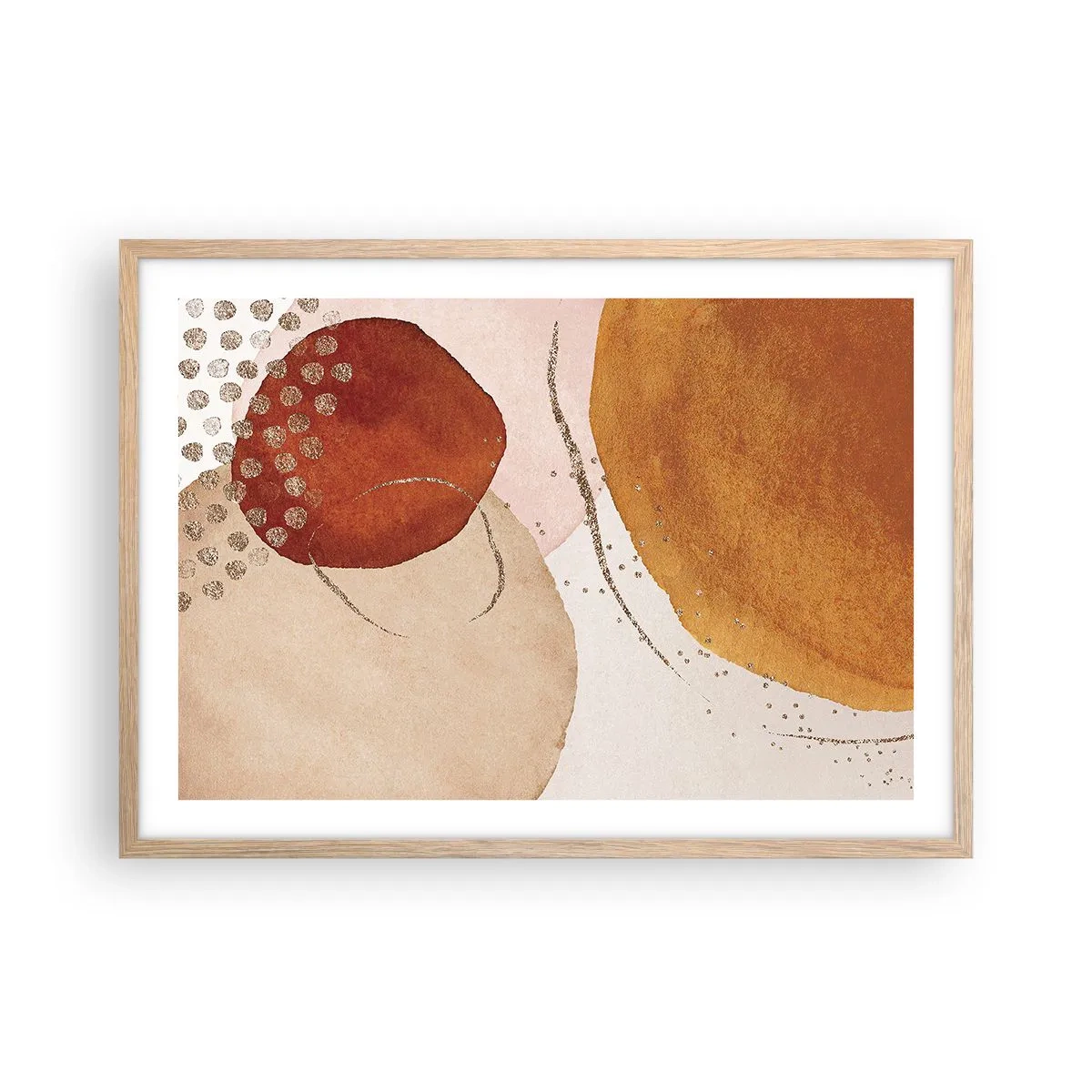 Plakat w ramie jasny dąb - Krągłość i ruch - 70x50 cm
