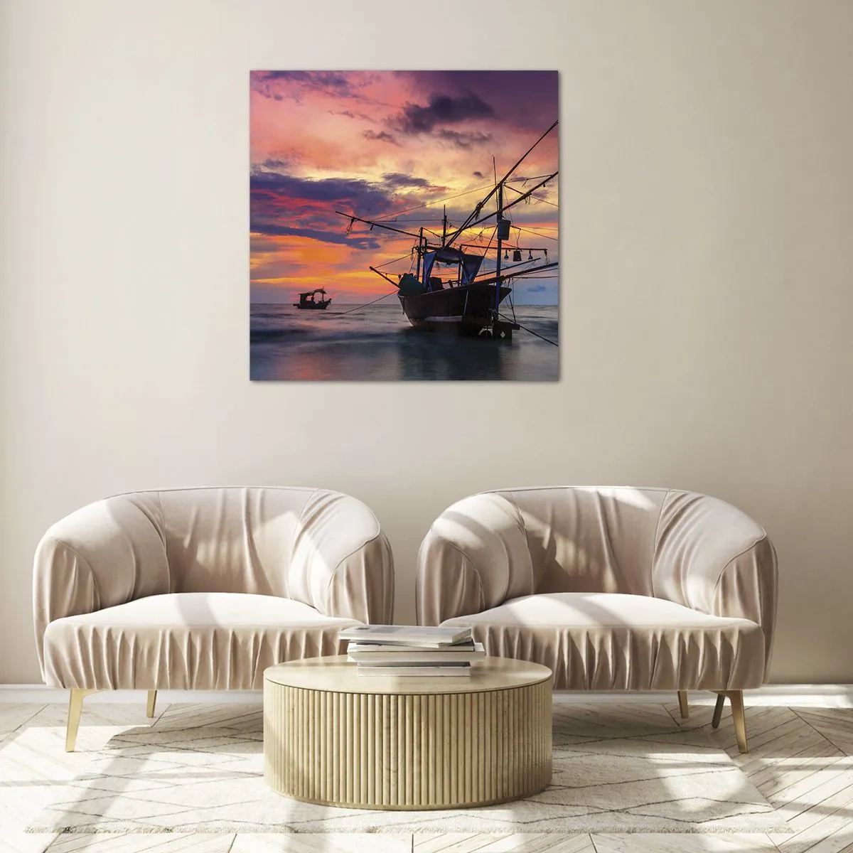 Obraz na szkle - Egzotyczny wieczór - 70x70 cm