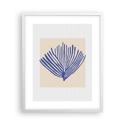 Plakat w białej ramie - Niebieski wachlarz - 40x50 cm