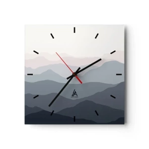 Zegar ścienny - Fale gór - 40x40 cm