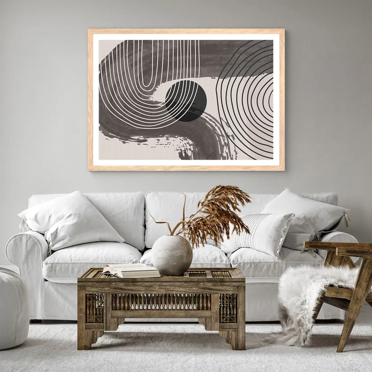 Plakat w ramie jasny dąb - Owal zwycięża - 50x40 cm