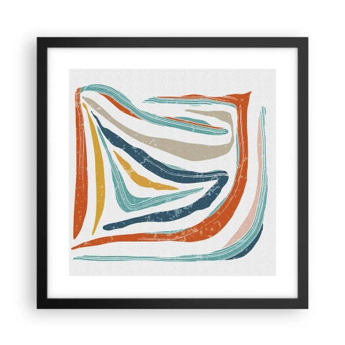 Plakat w czarnej ramie - Abstrakcja przyjaźnie uśmiechnięta - 40x40 cm