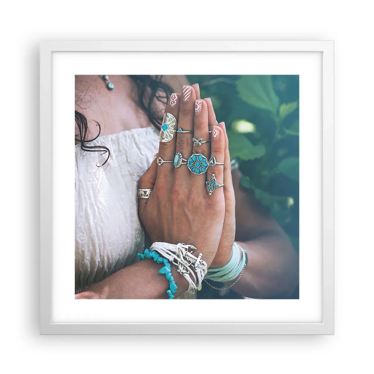 Plakat w białej ramie - Witaj w centrum bytu - 40x40 cm