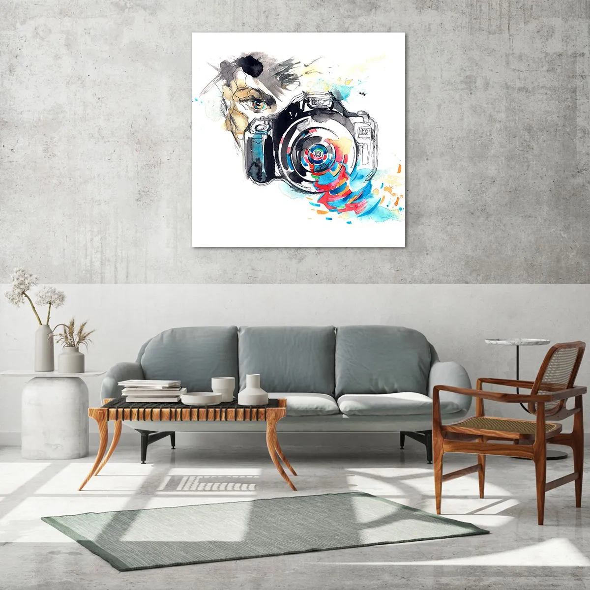 Obraz na szkle - W oku obiektywu - 70x70 cm