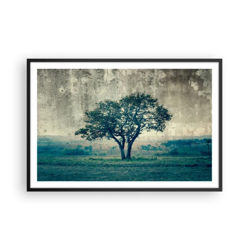 Plakat w czarnej ramie - Jabłoń na błękitnym błoniu? - 91x61 cm