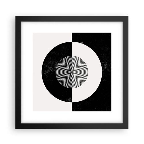 Plakat w czarnej ramie - Harmonia w czerni i bieli - 30x30 cm