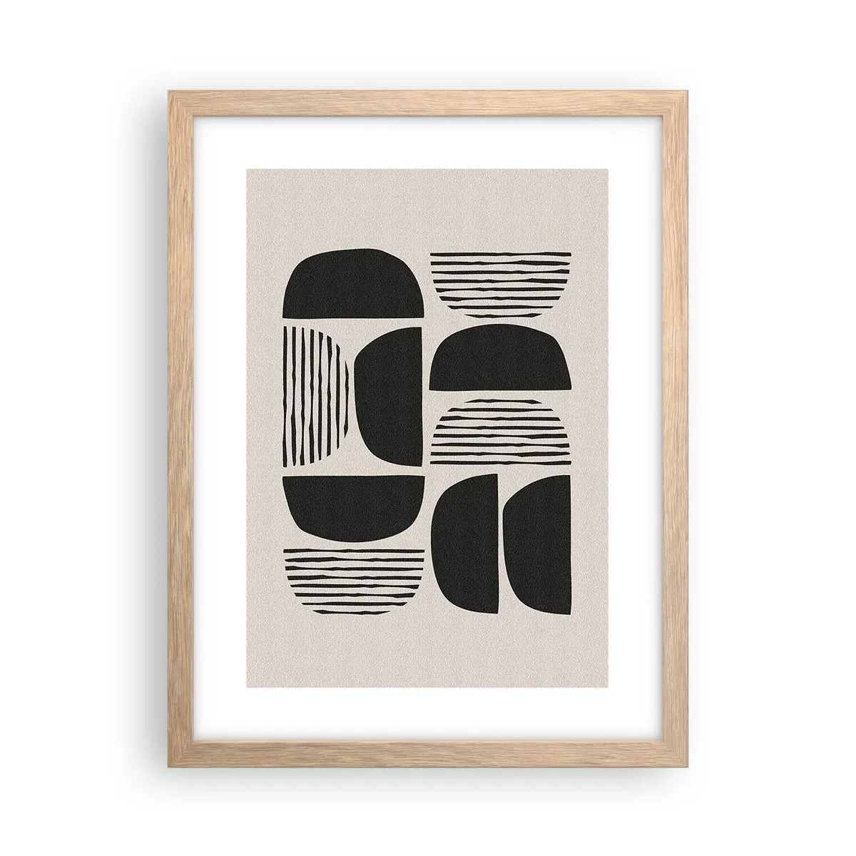 Plakat w ramie jasny dąb - Połowiczne układy - 30x40 cm