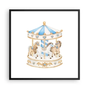 Plakat w czarnej ramie - Słodkie dzieciństwo - 60x60 cm