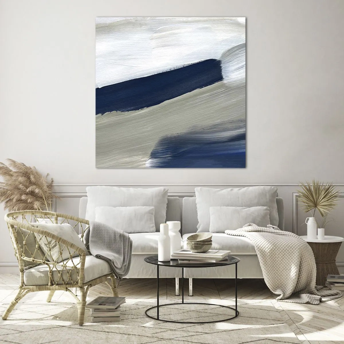 Obraz na szkle - Spotkanie z bielą - 50x50 cm