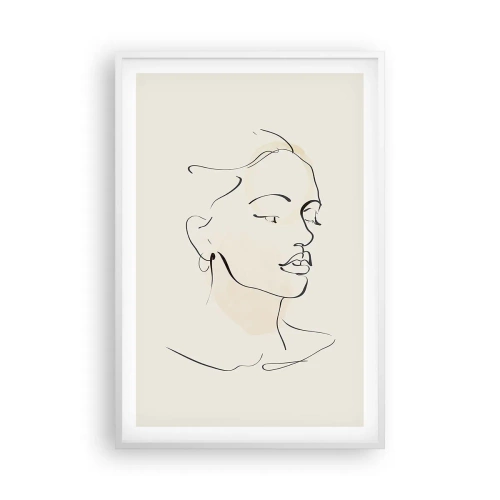 Plakat w białej ramie - Pewną kreską - 61x91 cm