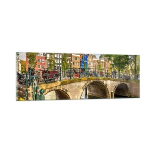 Obraz na szkle - Wiosna nad kanałem - 90x30 cm