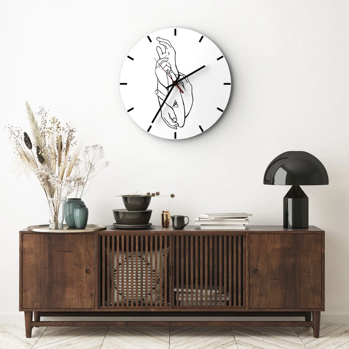 Zegar ścienny - Dobry dotyk - 40x40 cm