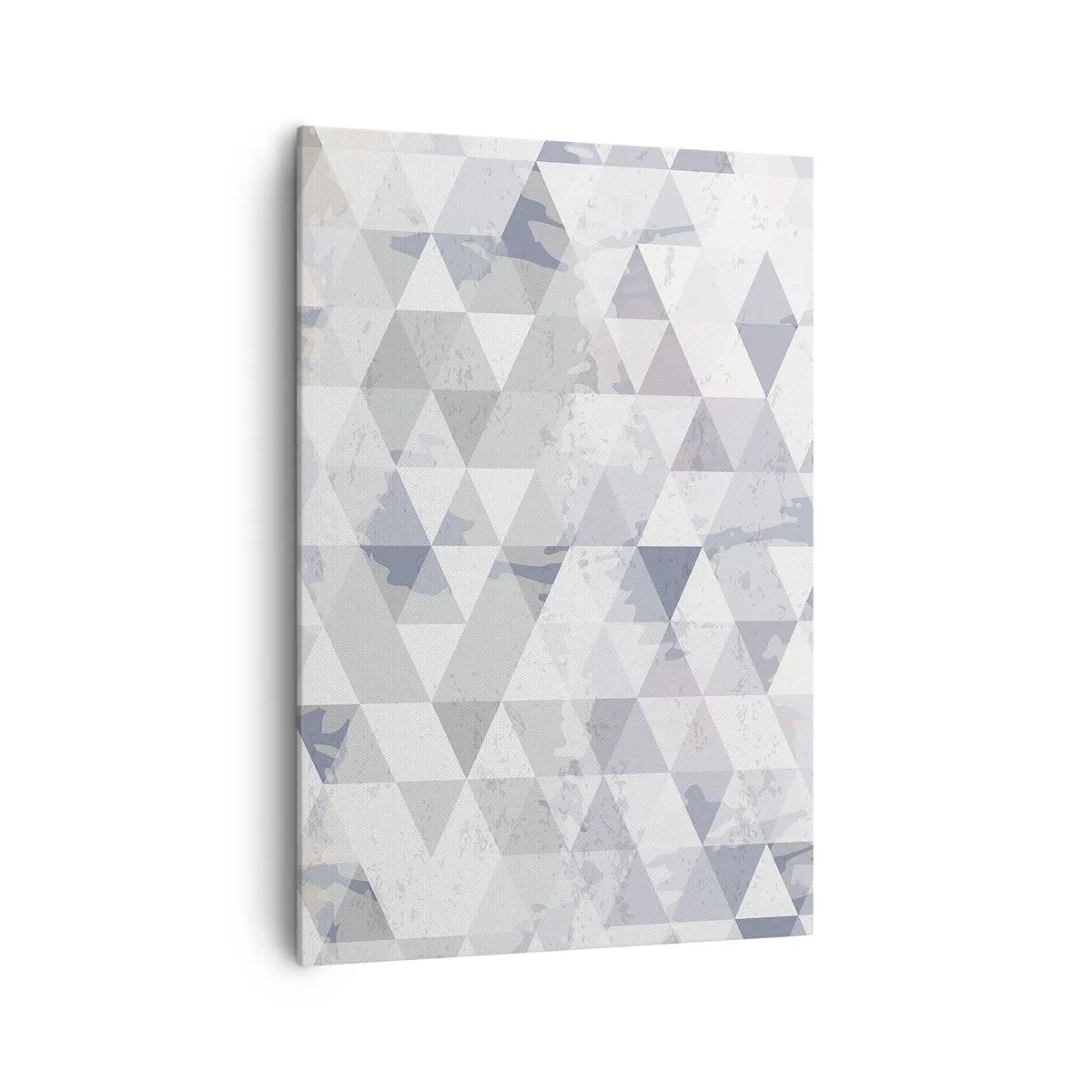 Obraz na płótnie - Geometryczny wzór z trójkątów w pastelowych odcieniach - 70x100cm - W rytmie na trzy - Nowoczesna dekoracja ścienna do salonu i sypialni ARTTOR