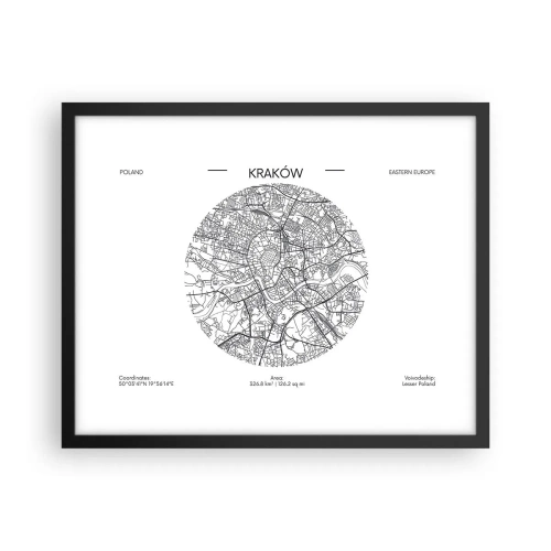 Plakat w czarnej ramie - Anatomia Krakowa - 50x40 cm