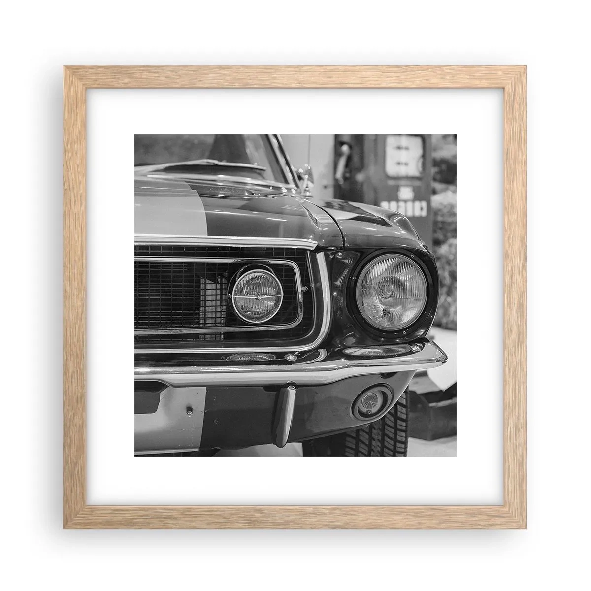 Plakat w ramie jasny dąb - Ostra jazda - 30x30 cm