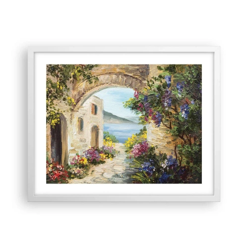 Plakat w białej ramie - Urok nadmorskiej prowincji - 50x40 cm
