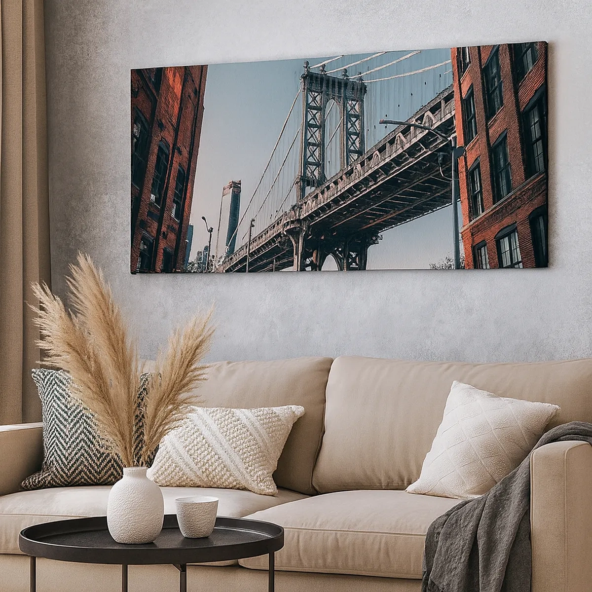 Obraz na płótnie - Nad falami miasta - 30x30 cm