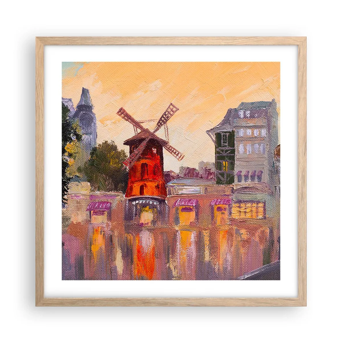 Plakat w ramie jasny dąb - Paryskie ikony – Moulin Rouge - 50x50 cm