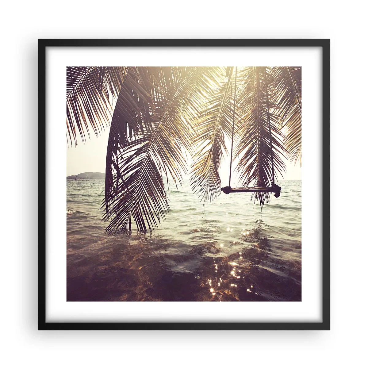 Plakat w czarnej ramie - Można bujać w obłokach do woli - 50x50 cm