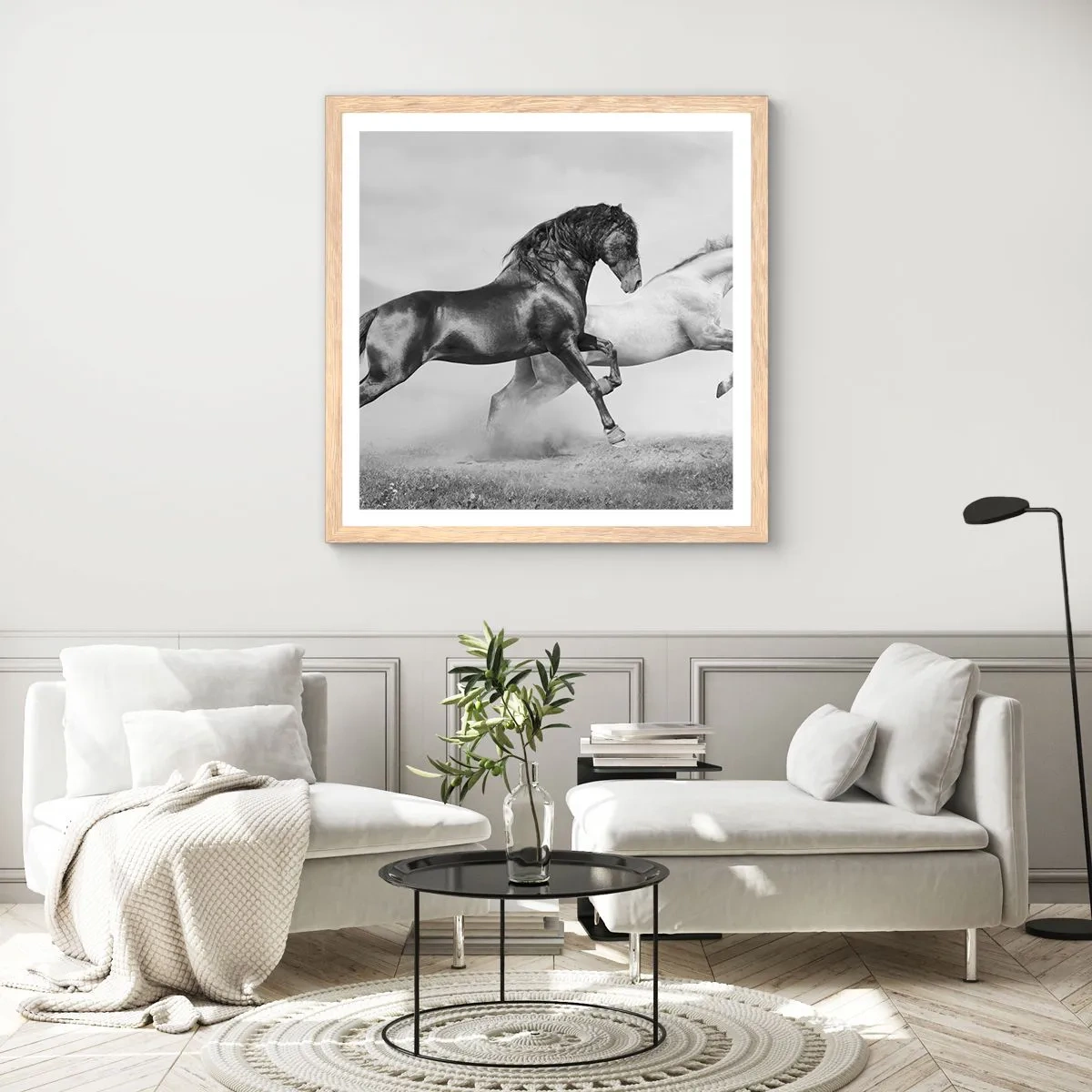 Plakat w ramie jasny dąb - Anioły i demony - 30x30 cm