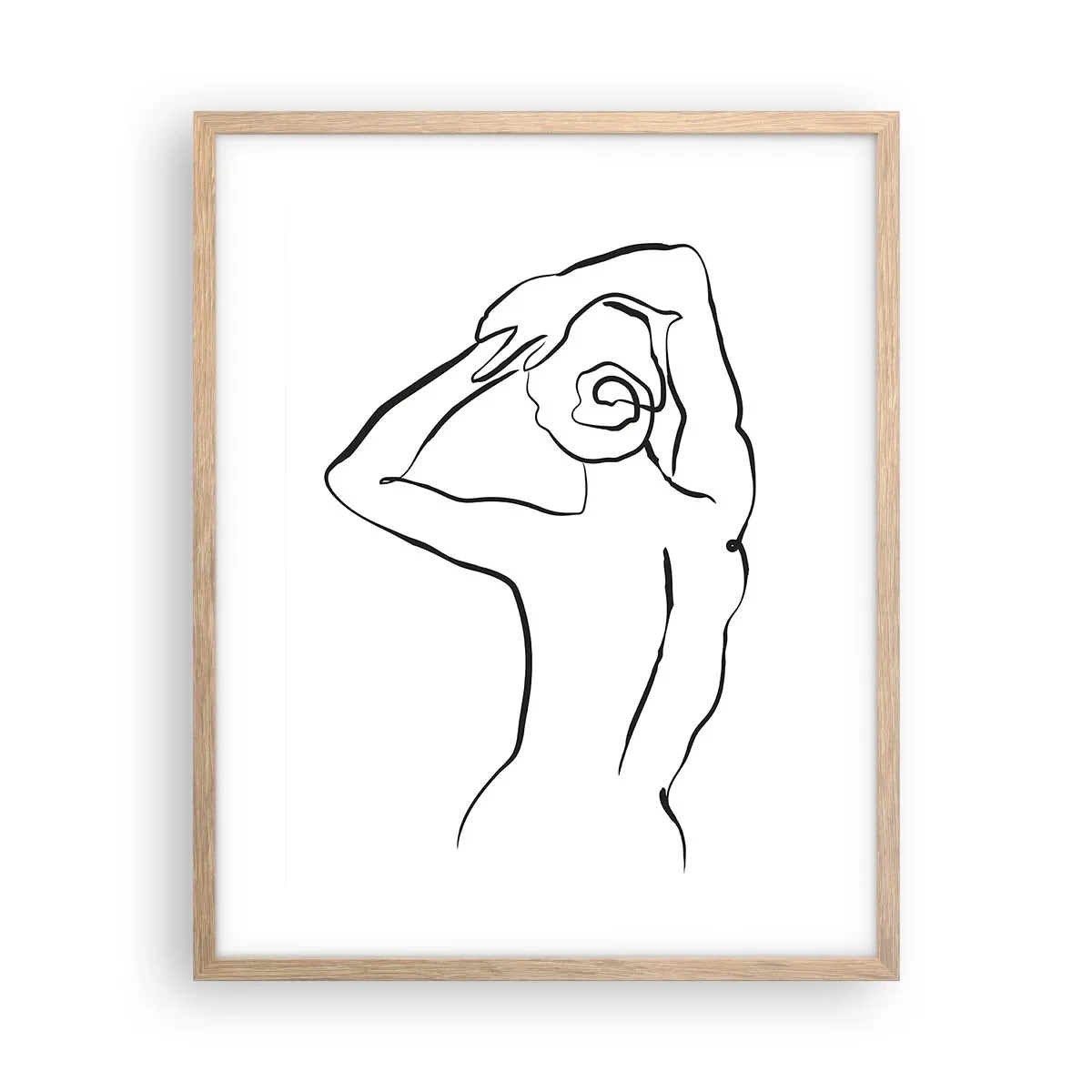 Plakat w ramie jasny dąb - Akt o poranku - 40x50 cm