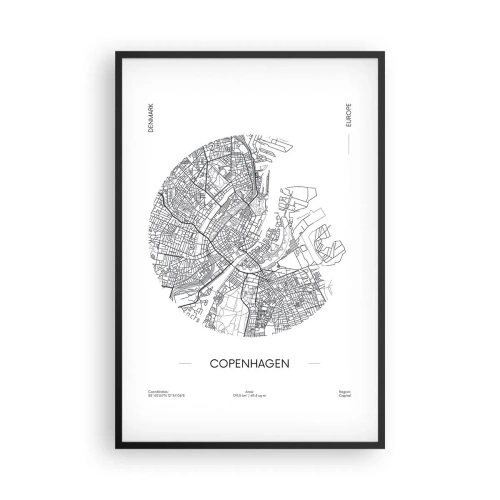 Plakat w czarnej ramie - Anatomia Kopenhagi - 61x91 cm