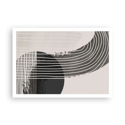 Plakat - Abstrakcyjny wzór z liniami i geometrycznymi kształtami - 100x70cm - Tam i z powrotem - Nowoczesna dekoracja ścienna do salonu i sypialni ARTTOR