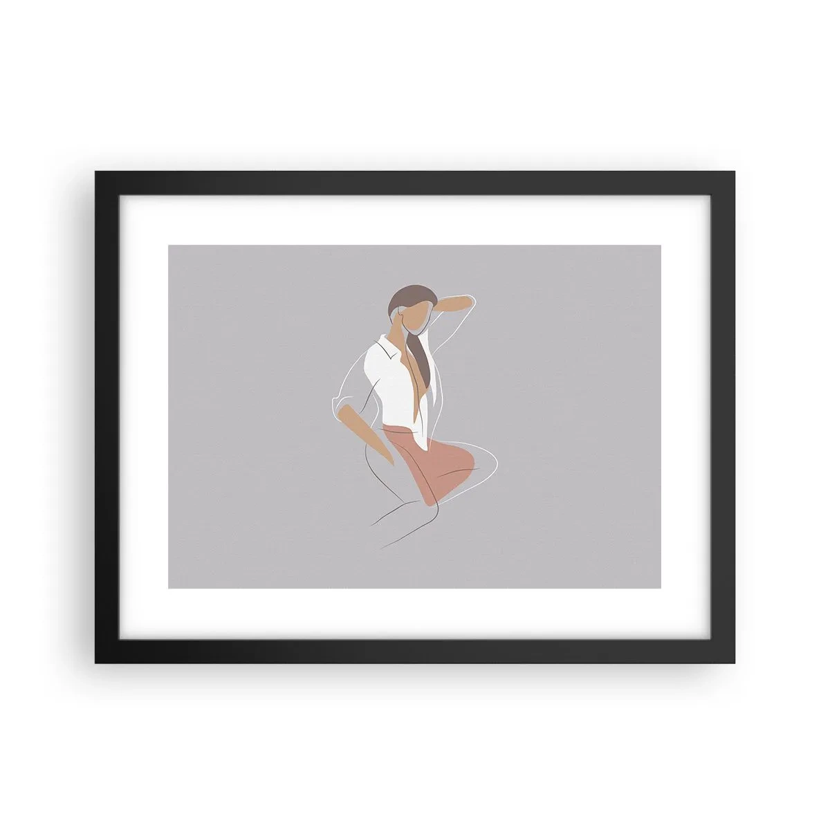 Plakat w czarnej ramie - Zarys wdzięku - 40x30 cm