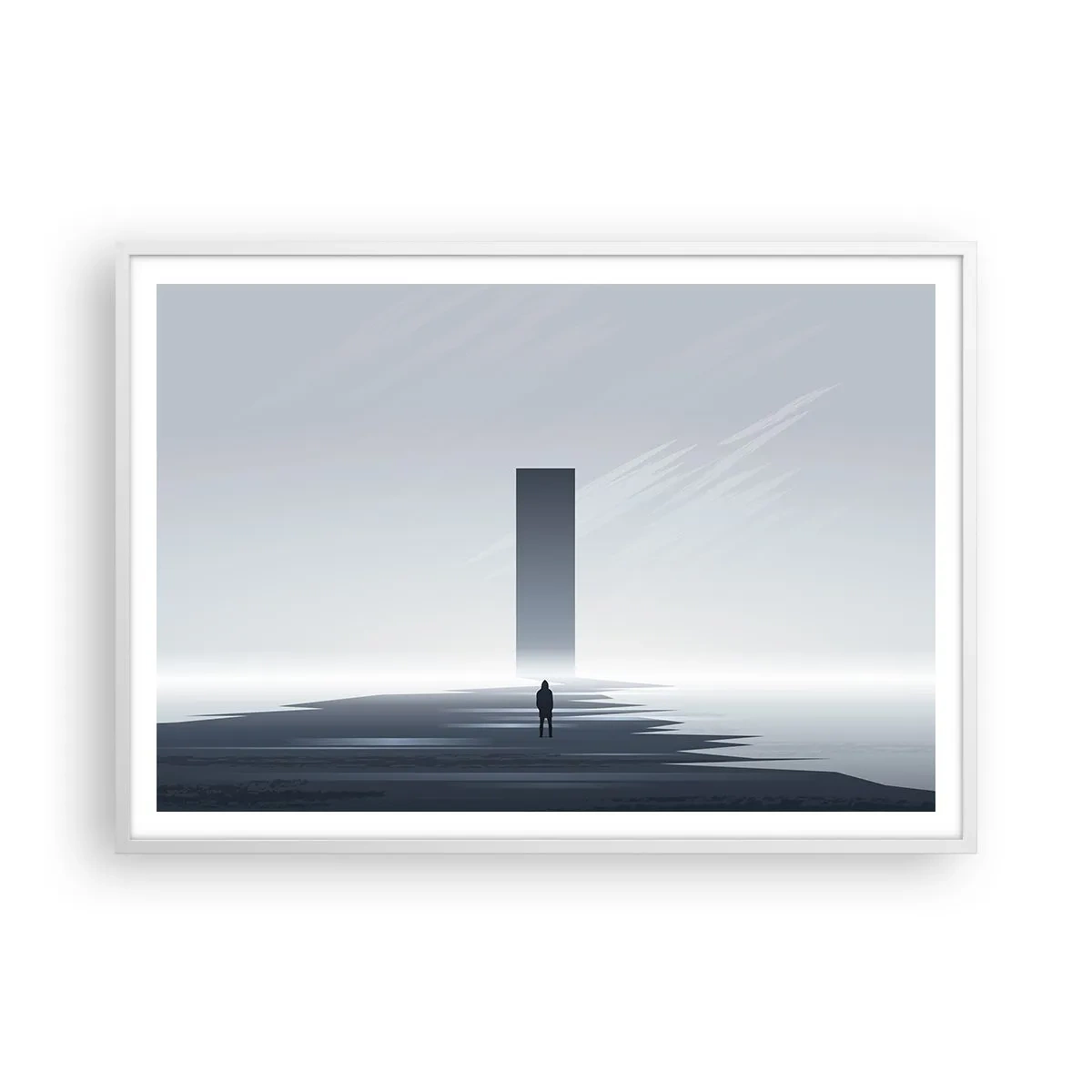 Plakat w białej ramie - Szansa czy zagrożenie? - 100x70 cm