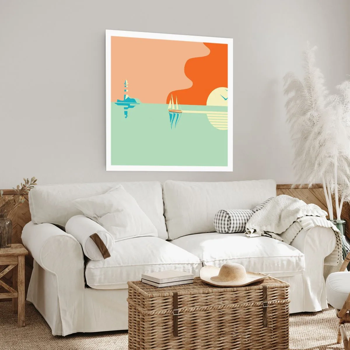 Plakat - Morski pejzaż idealny - 30x30 cm