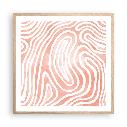 Plakat w ramie jasny dąb - W koralowym labiryncie - 60x60 cm