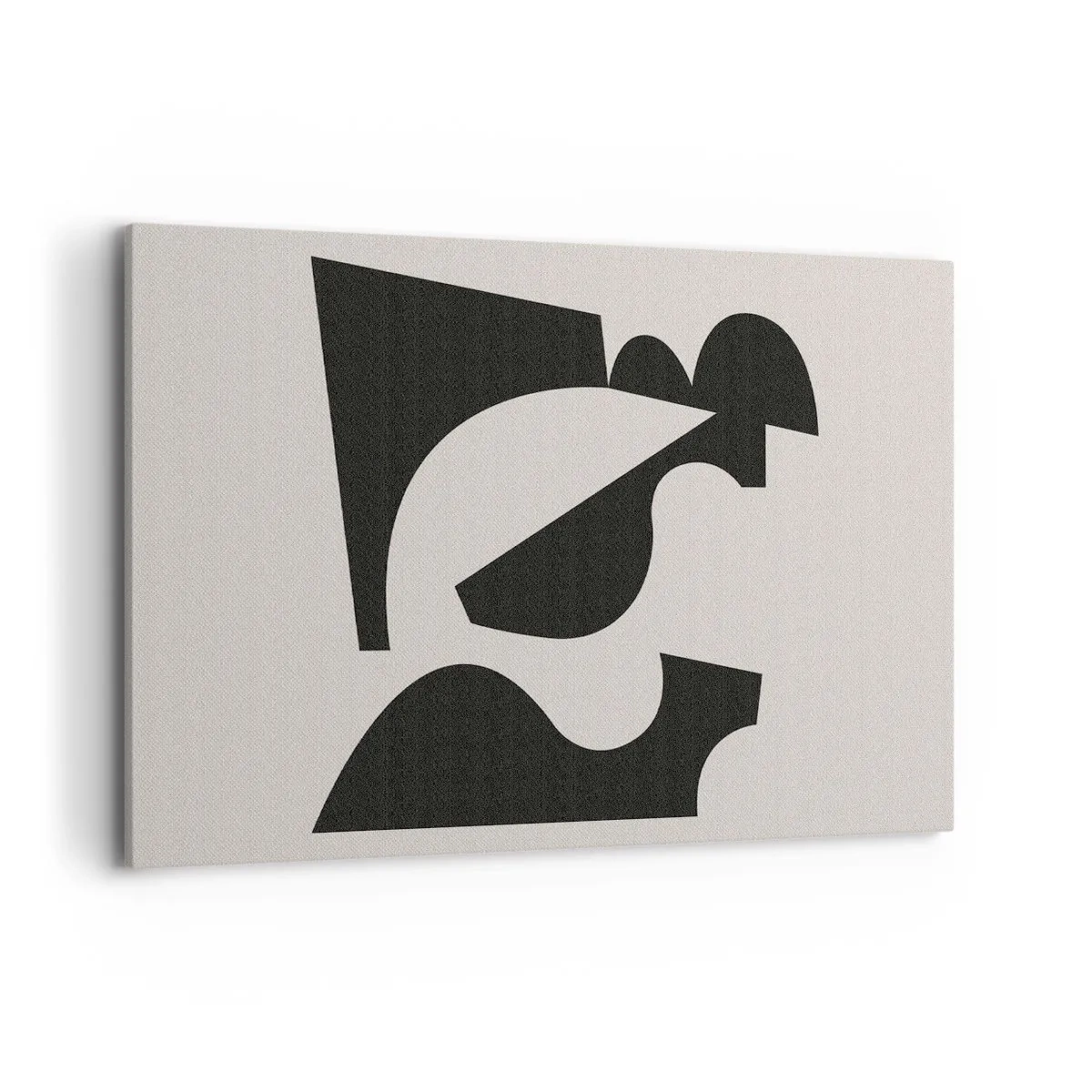 Obraz na płótnie - Abstrakcyjna kompozycja geometryczna w czerni i bieli - 120x80cm - Do samodzielnego składania - Nowoczesna dekoracja ścienna do salonu, kuchni i sypialni ARTTOR