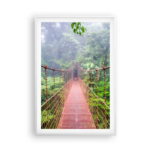 Plakat w białej ramie - Zawieszony nad koronami - 61x91 cm