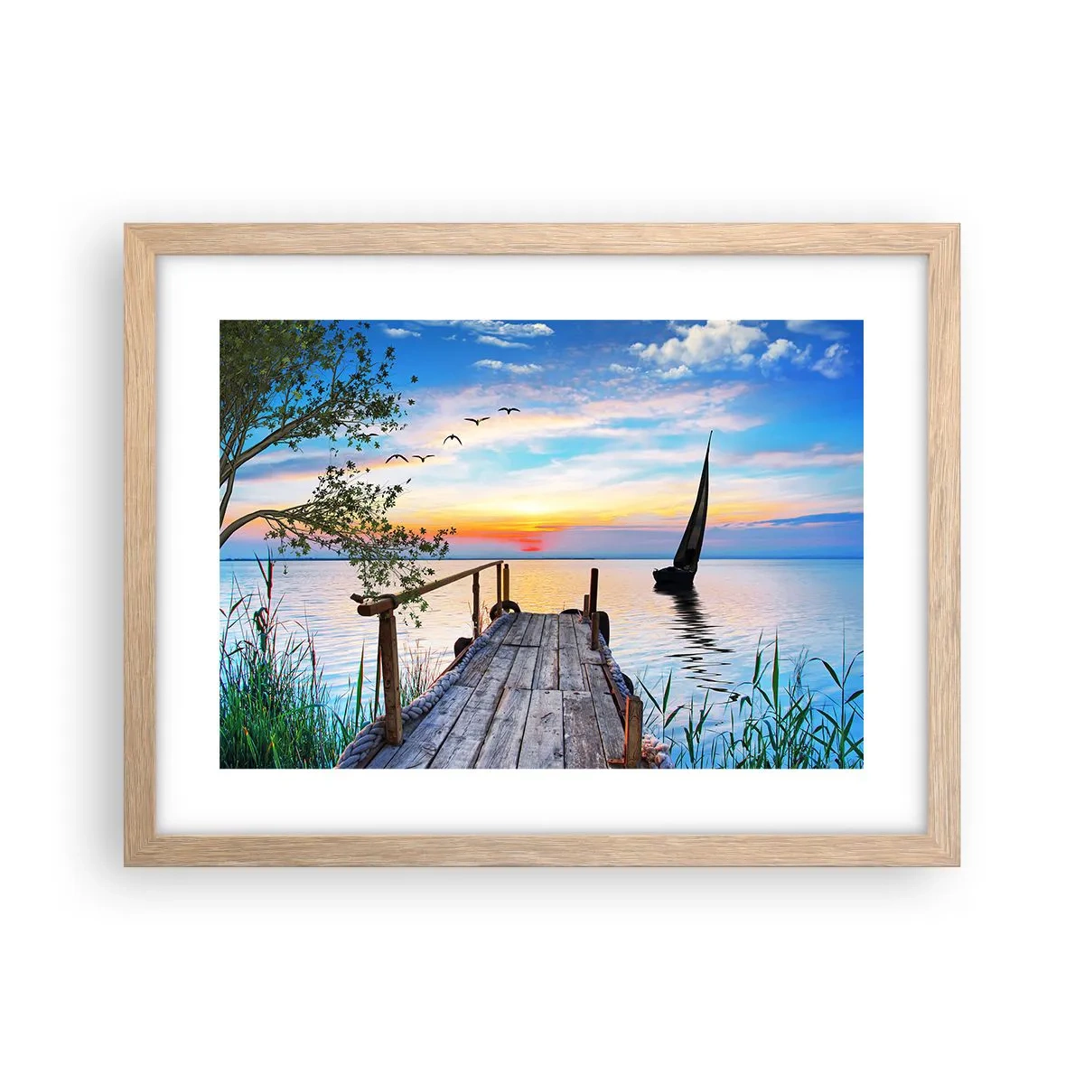 Plakat w ramie jasny dąb - Dobry wieczór - 40x30 cm