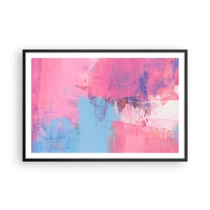 Plakat w czarnej ramie - Róż, błękit i szczypta światła - 91x61 cm