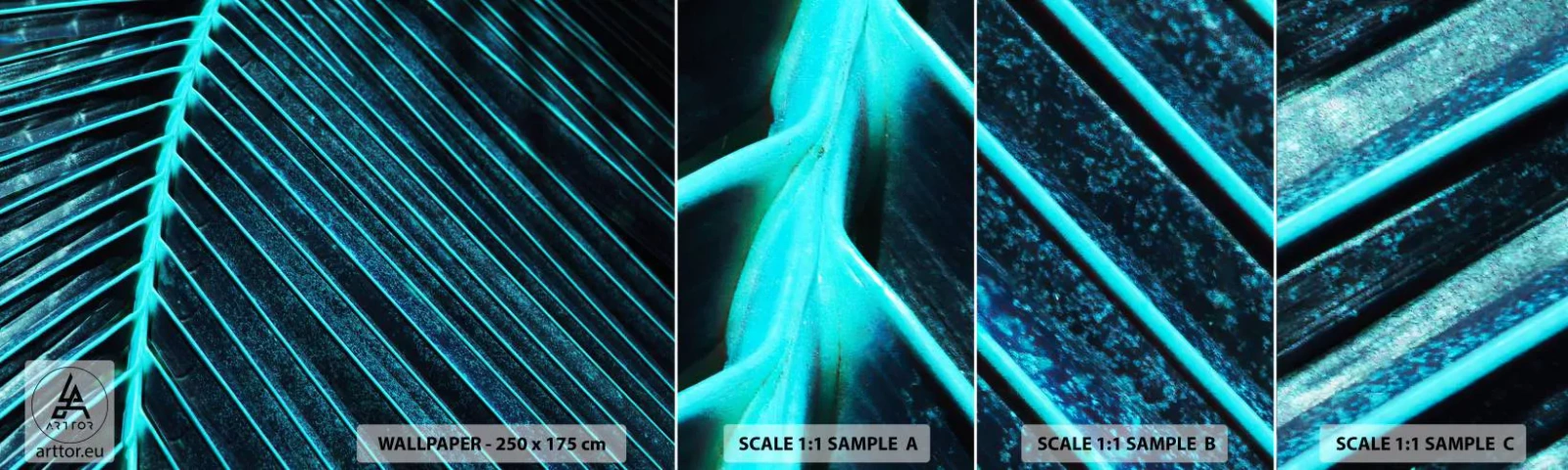 Fototapeta Próbka Samoprzylepna Deluxe Sticker - Faktura zieleni - Liść, Makro, Tropikalny - 100x30 cm