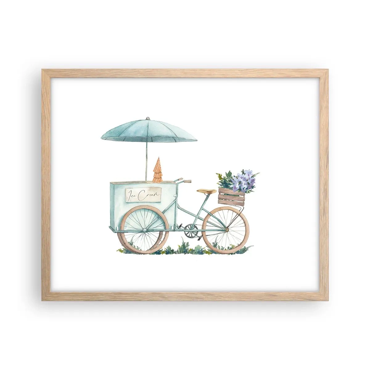 Plakat w ramie jasny dąb - Słodkie wspomnienie lata - 50x40 cm