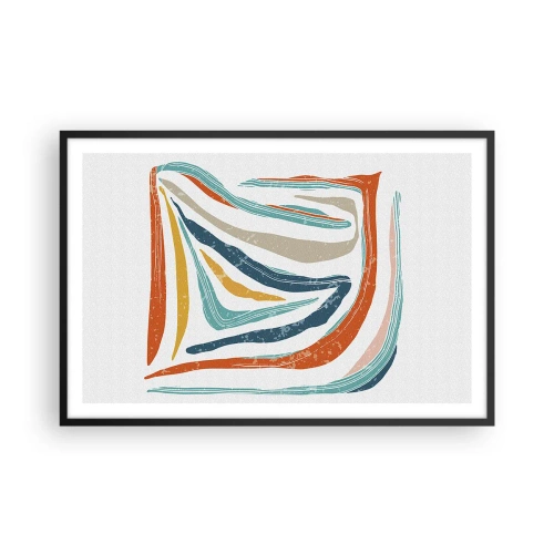 Plakat w czarnej ramie - Abstrakcja przyjaźnie uśmiechnięta - 91x61 cm