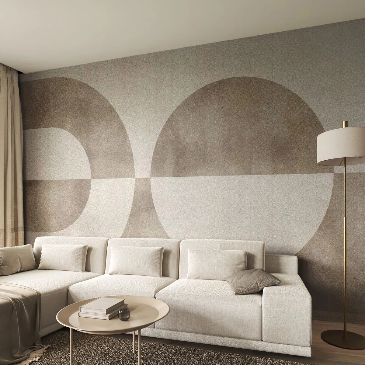 Fototapeta Premium Sand - Geometryczne formy w beżowej tonacji - 100x70cm - Podobieństwa i różnice - Nowoczesna dekoracja ścienna do salonu, kuchni i sypialni ARTTOR
