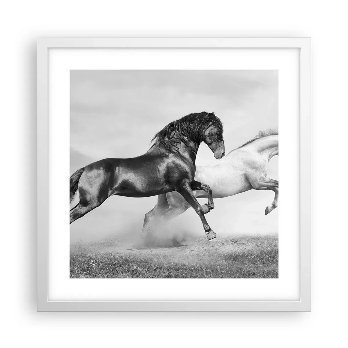 Plakat w białej ramie - Anioły i demony - 40x40 cm