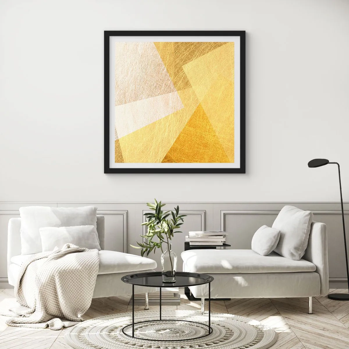 Plakat w czarnej ramie - Pogoda geometrii - 30x30 cm