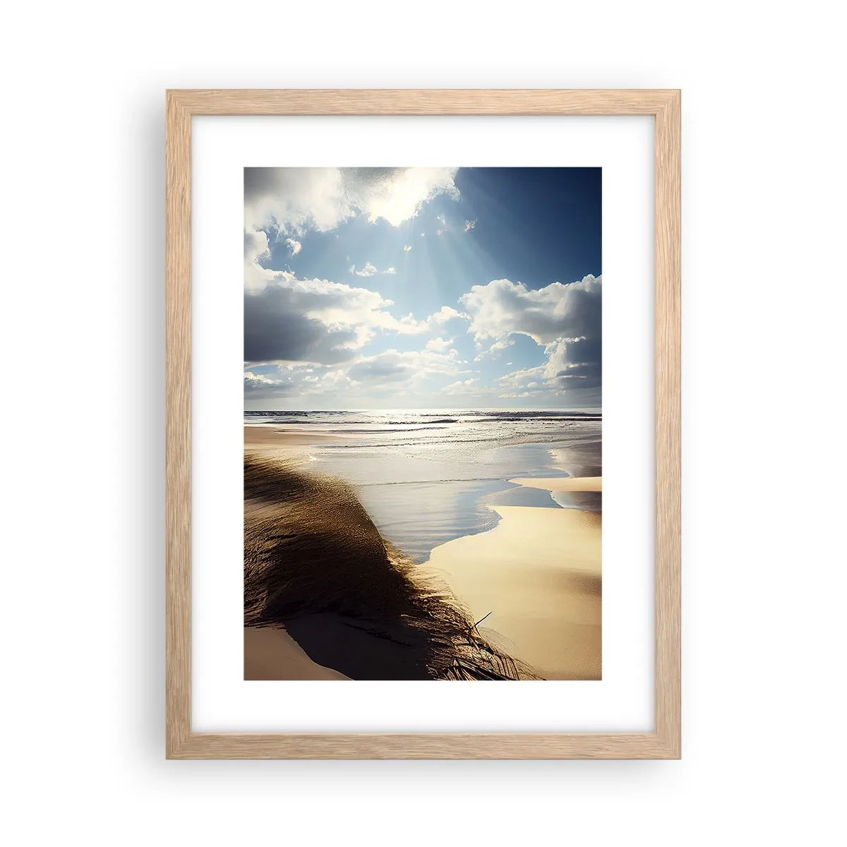 Plakat w ramie jasny dąb - Plaża, dzika plaża - 30x40 cm