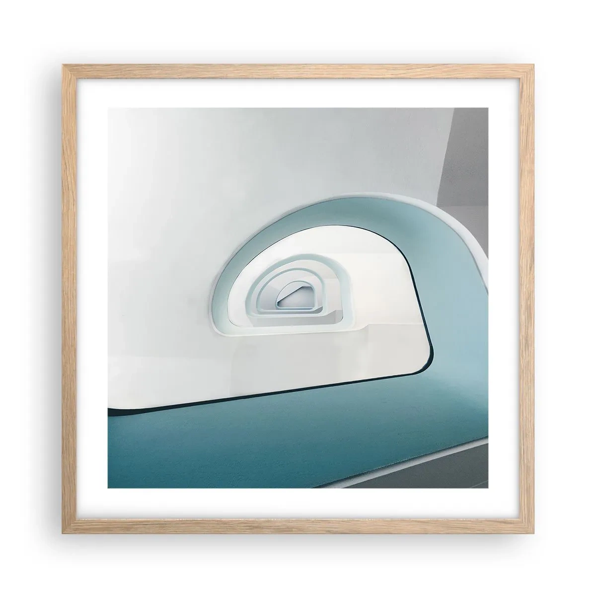 Plakat w ramie jasny dąb - Do dna błękitu - 50x50 cm