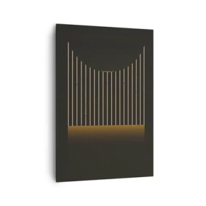 Obraz na płótnie - Geometryczny wzór z pasami na ciemnym tle - 70x100cm - Zbadać ciemność - Nowoczesna dekoracja ścienna do salonu i sypialni ARTTOR