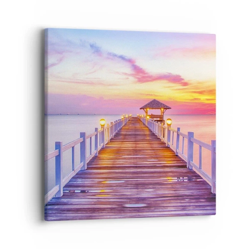 Obraz na płótnie - Liliowo-złota cisza wieczoru - 40x40 cm