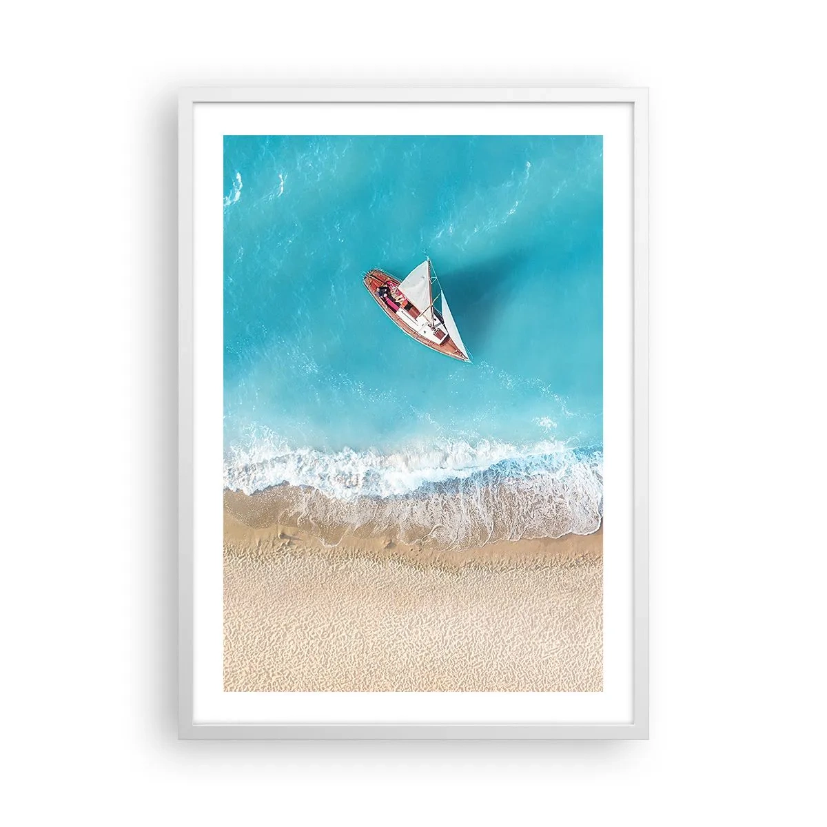 Plakat w białej ramie - Na granicy błękitu i złota - 50x70 cm