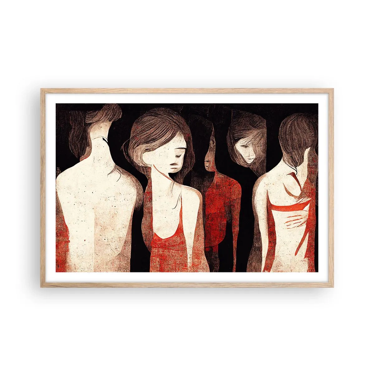 Plakat w ramie jasny dąb - Madonny z ciemności - 91x61 cm